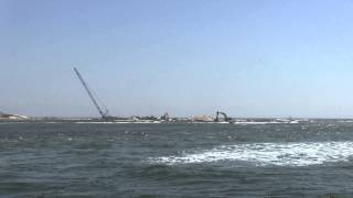 Work on Barnegat Inlet's North Jetty has begun on the west portion