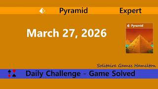 Microsoft Solitaire Collection | Pyramid Expert - March 27, 2026 | Daily Challenges