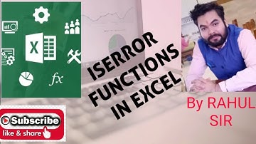Excel How To use ISERROR Function | Icl Classes | RAHUL SINGH | ISERROR फॉर्मूला 2020