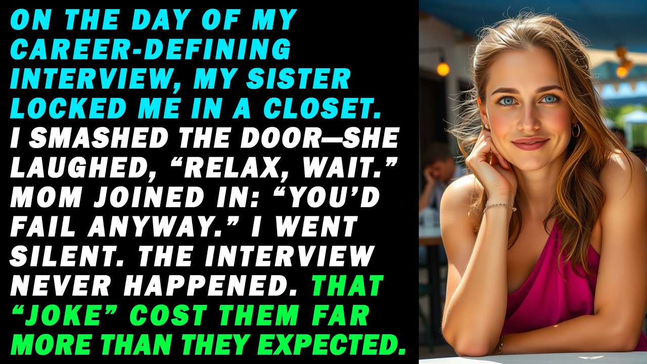 My sister locked me in a closet before my biggest interview. I snapped.