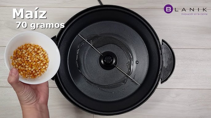 Máquina para hacer palomitas de maíz, 6 cuartos de galón, placa  antiadherente, agitación eléctrica con tecnología de calor rápido, asas de  tacto frío