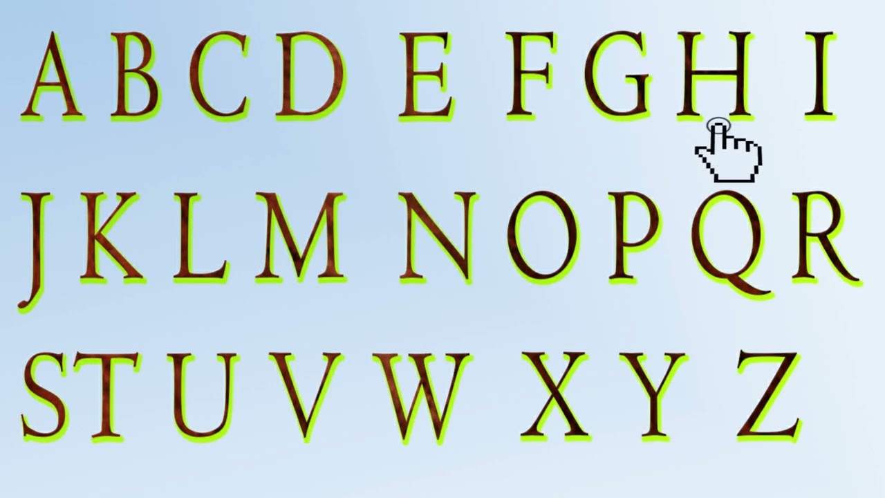English alphabet : A B C D E F G H I J K L M N O P Q R S T U