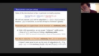 Nonconvex-Nonconcave Min-Max Optimization with a Small Maximization Domain