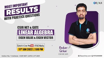 CSIR NET Mathematics Linear Algebra Eigen Value & Eigen Vector