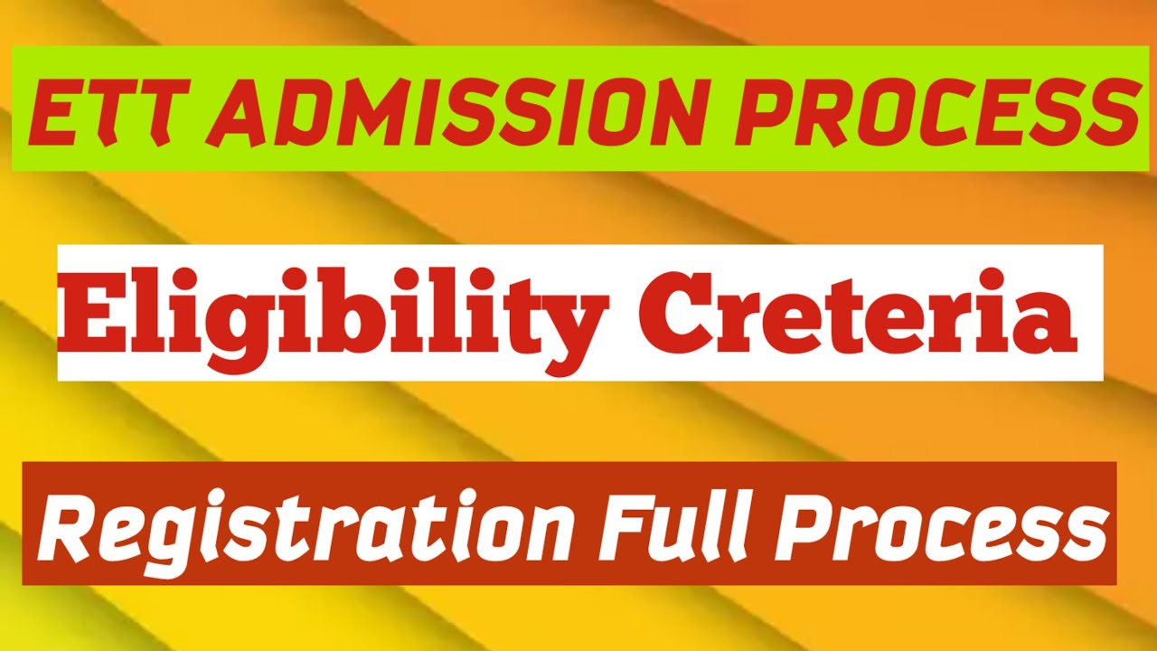 ETT admission 2022 in punjab|ETT admission 2022-24|ETT admission 2022 qualification|ETT notice