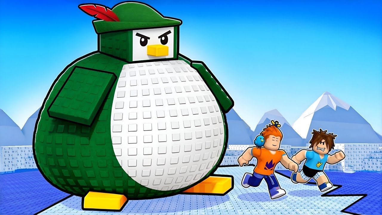 VIREI O PINGUIM GIGANTE PARA VENCER NO ROBLOX!! (Knockout)