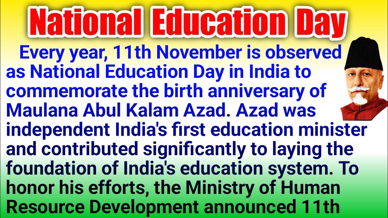 essay on national education day 150 words