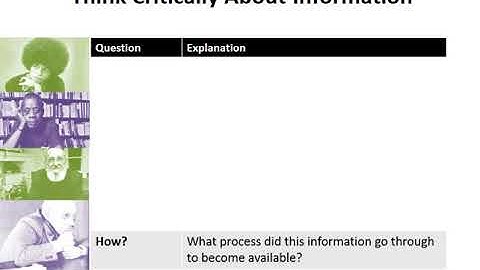 Evaluating Information Sources: How