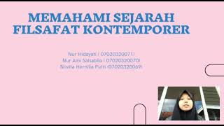 Memahami Sejarah Filsafat Kontemporer