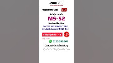MS 52 Solved Assignment PDF 2024-25 in English, MP program MS-52 Solved assignments