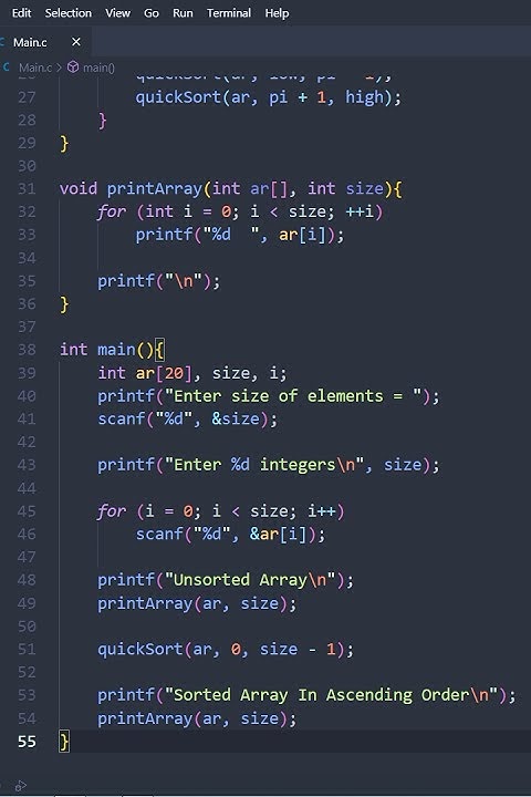 quick sort program in c | quick sort program in c using recursion # ...