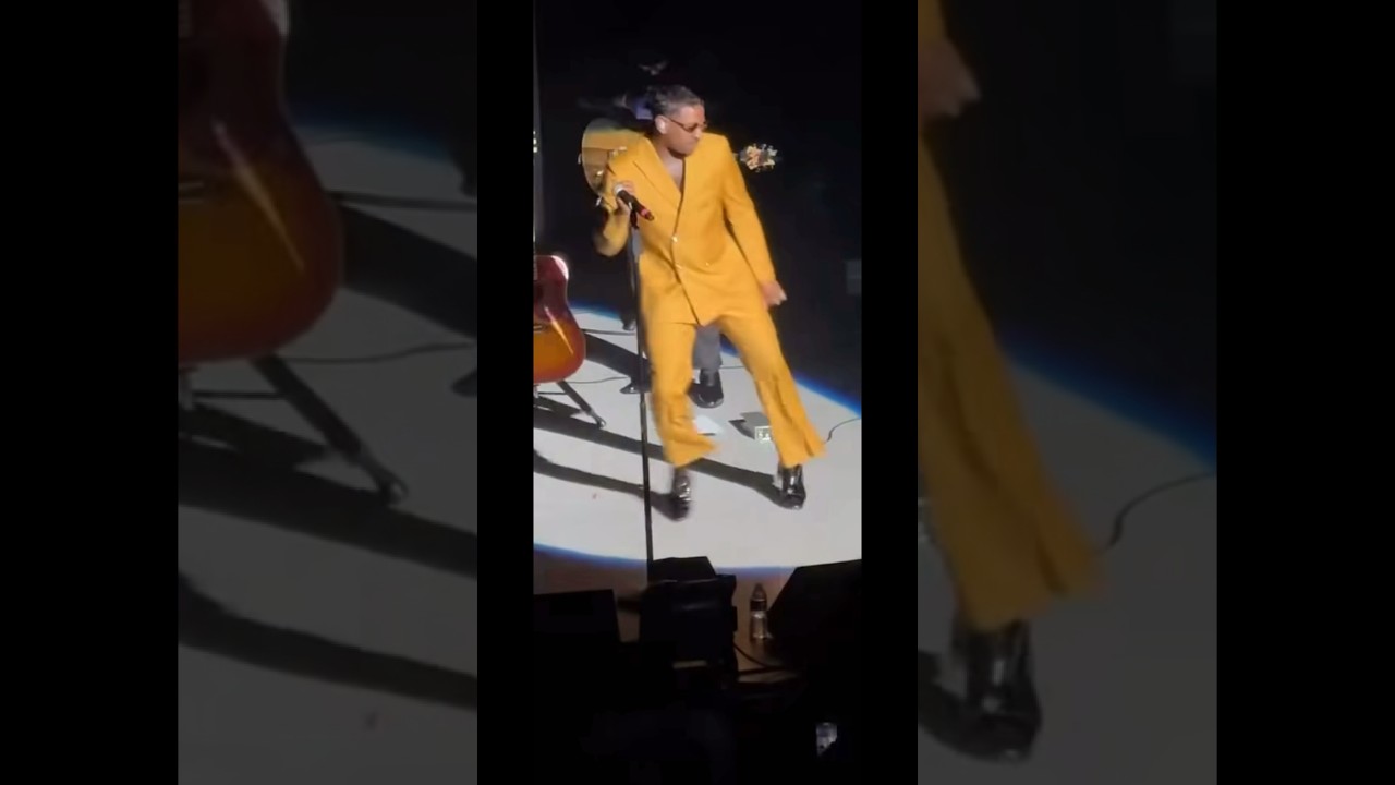 Singer Lloyd falls dancing on stage at his show last night 