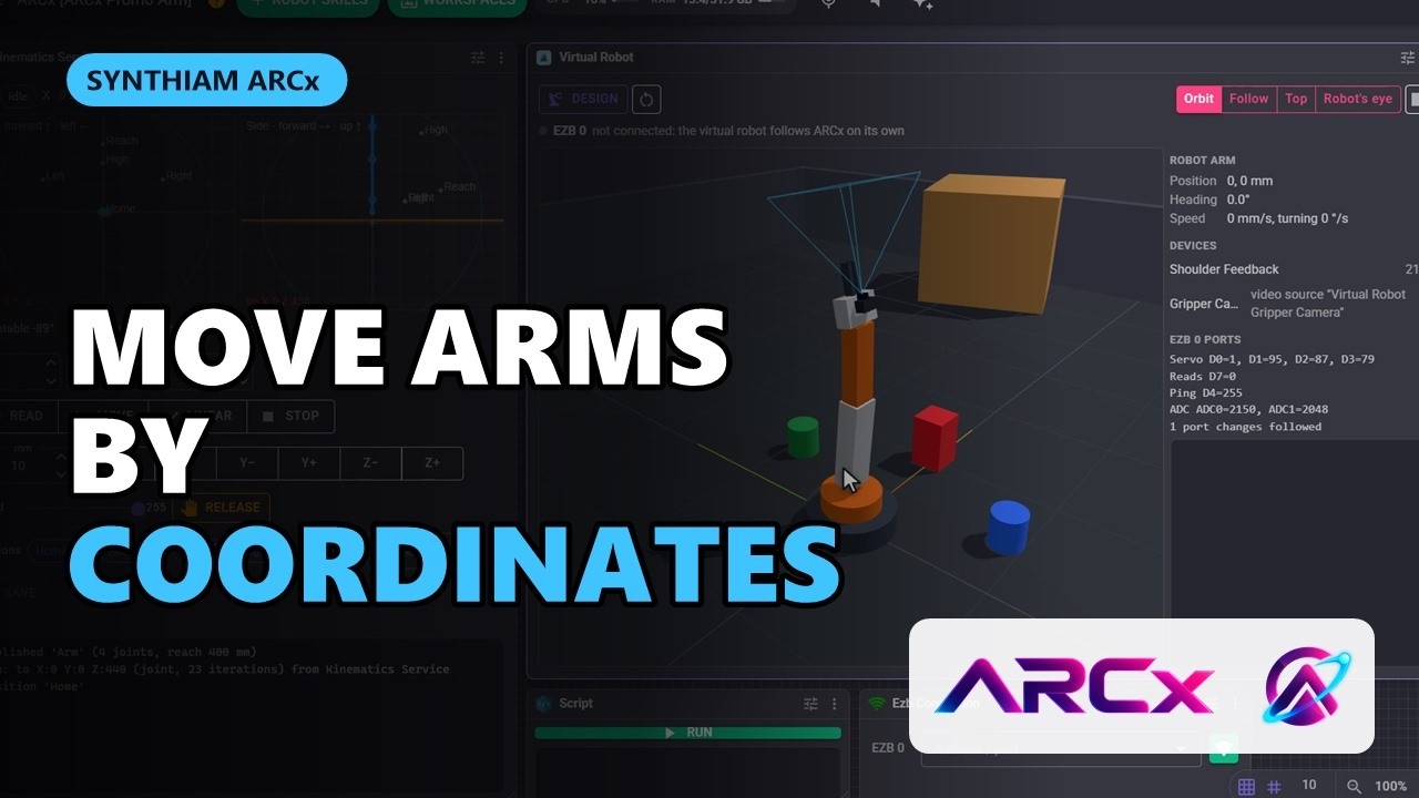 Move robot arms by coordinates — ARCx Kinematics