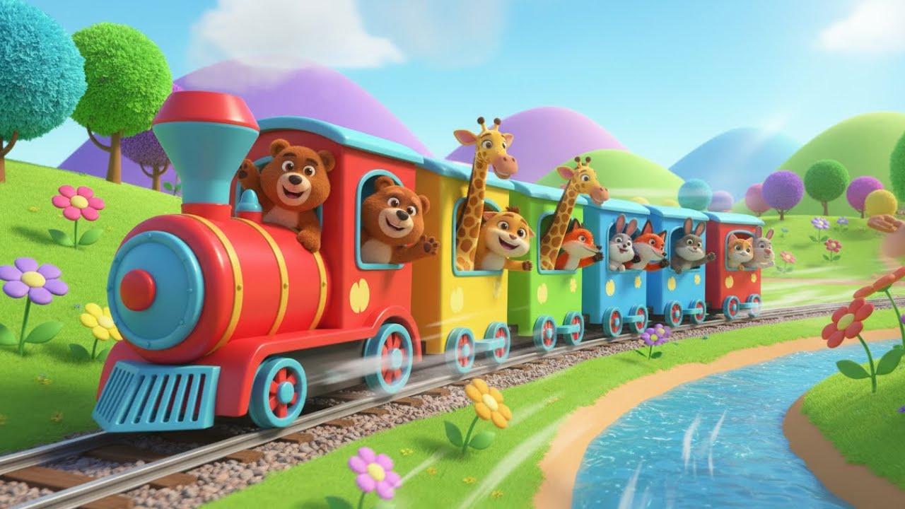 Train Goes Choo Choo Fast & Slow | kids nursery rhymes | Baby Song, Fun Train Cartoon 🚂🎵