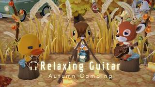 🍂 Warm & Cozy Autumn • Soothing Solo Guitar + outdoor Campfire ambience | Animal Crossing