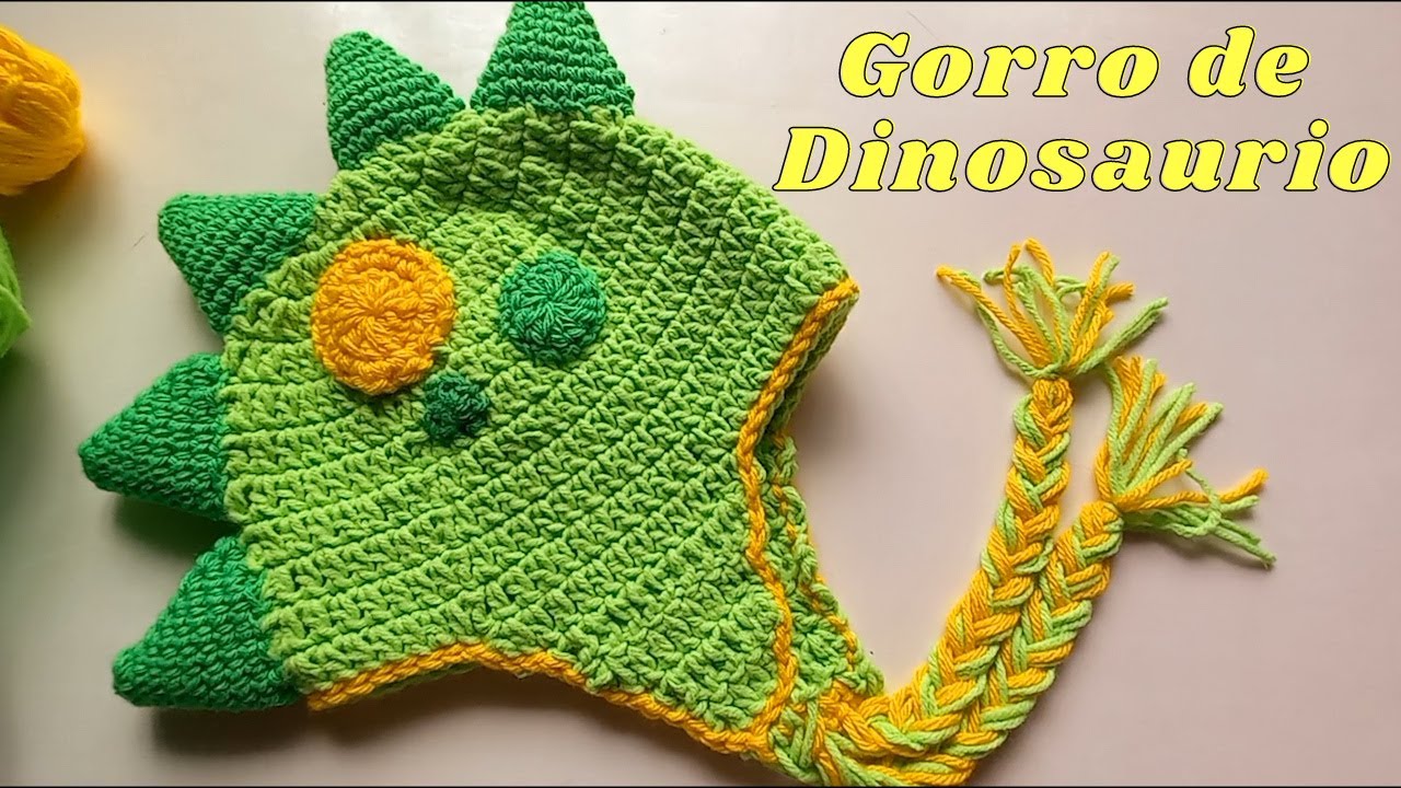 Gorro de DINOSAURIO crochet principiantes