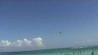 Micro R/C 12g plane flying in high wind on beach