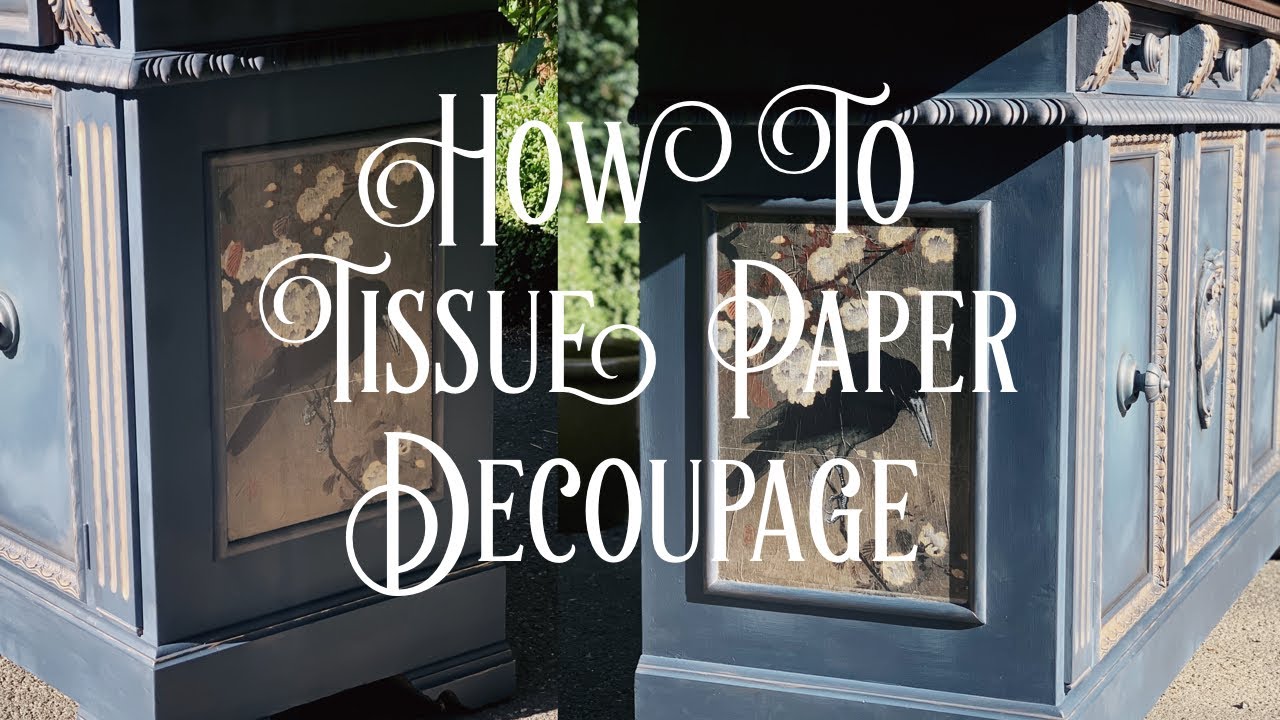 Raven Tissue Paper Decoupage On A Buffet | How To | Elegant Upgrades