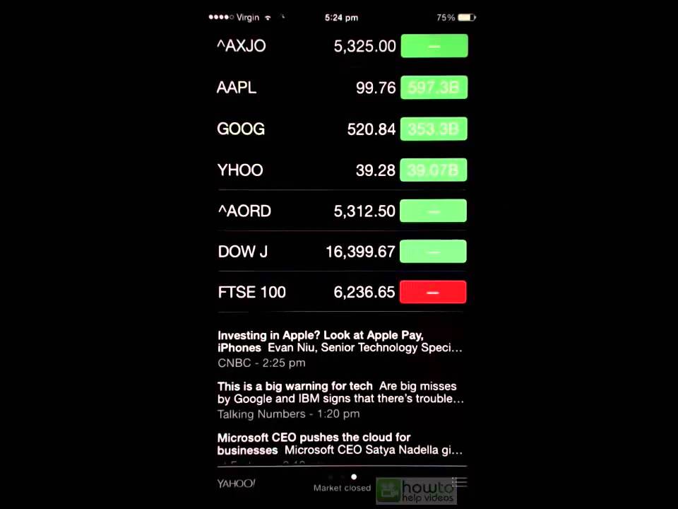 How to - iPhone 6 stocks app - YouTube