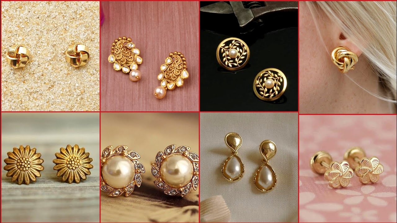 gold stud earrings designs for daily use Online Sale, UP TO 72% OFF