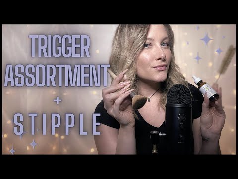 ASMR Trigger Assortment & Stipple ♡ Extra Long Nails ♡ Lo-fi, Classic ASMR ♡ Whisper, Soft Speaking