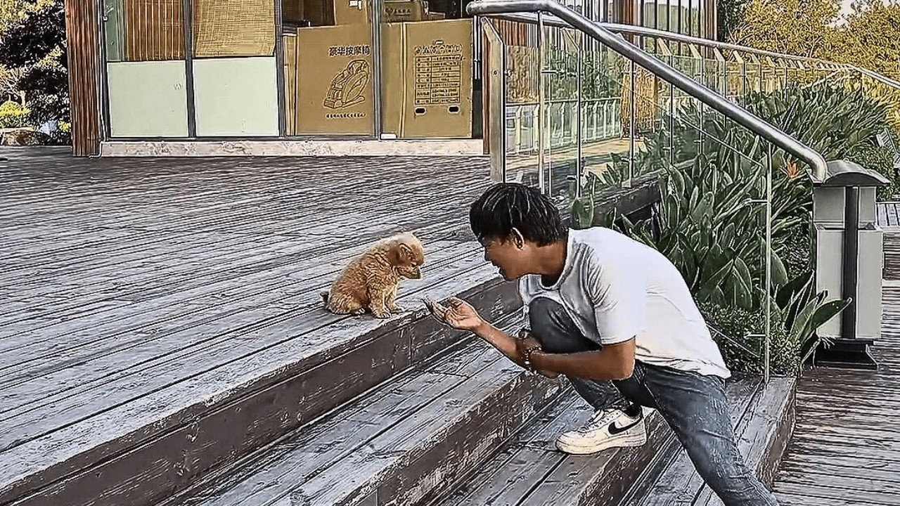 Во время остановки из-под машины выбрался щенок, и я решил взять его с собой до конца пути.