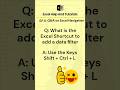 Excel Shortcut  to add Data Filter with Excel Help and Tutorials EP11