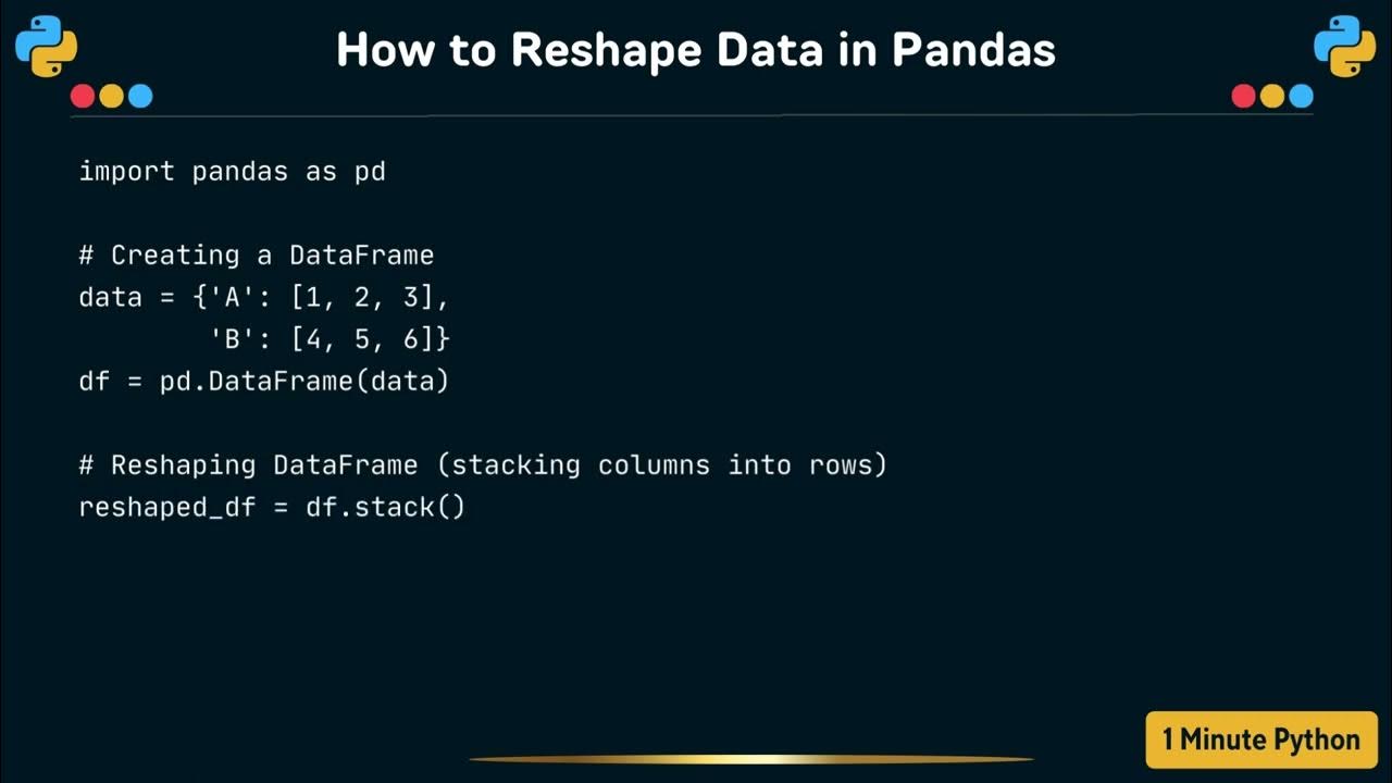 How to Reshape Data in Pandas - YouTube