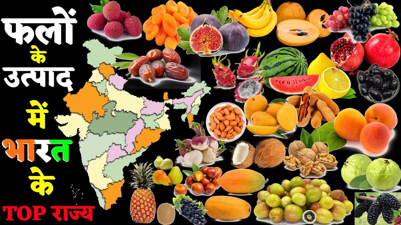 Fruit production in India. Top fruits producing state in India. फलों के उत्पाद में भारत के टॉप राज्य