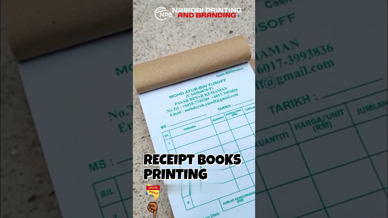 RECEIPT BOOKS PRINTING