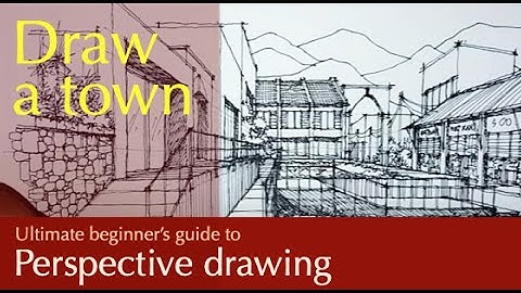 Perspective Drawing : Draw a town 01 : Buildings, ramps and streetscape in multi point perspective