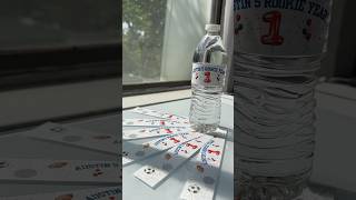 DIY Custom Waterbottle Labels for our Rookies Bday Party! #diyprojects #diyparty #diypartydecor