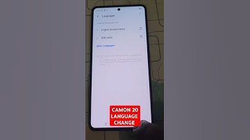 TECNO CAMON 20 LANGUAGE CHANGE