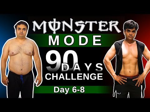 Monster Mode 90 Days Challenge Days 6-8 | Body Transformation | Fat to Fit | Mettas Fitness