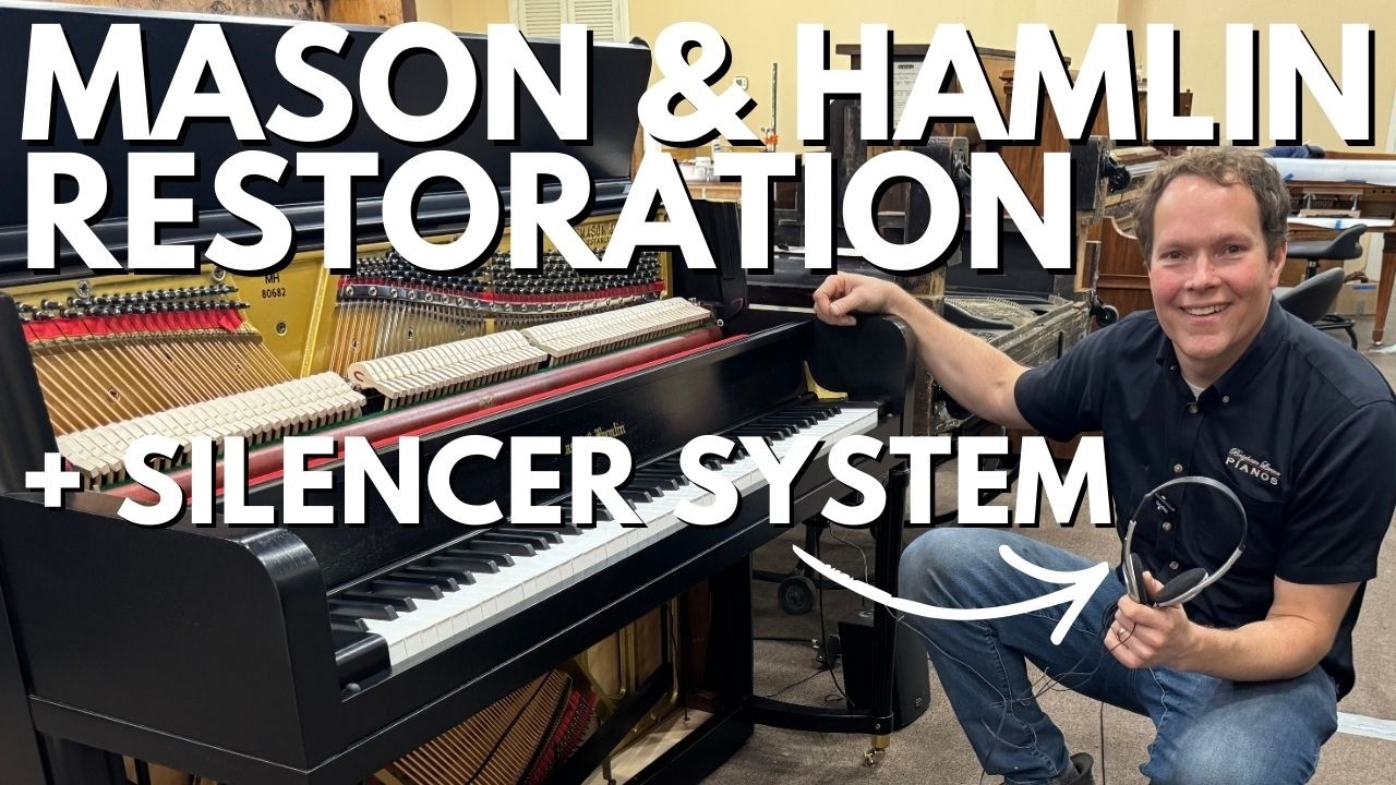 ПОСЛЕ: Реставрация и обновление бесшумной игровой консоли Mason & Hamlin 43 дюйма, выпущенной в 1...