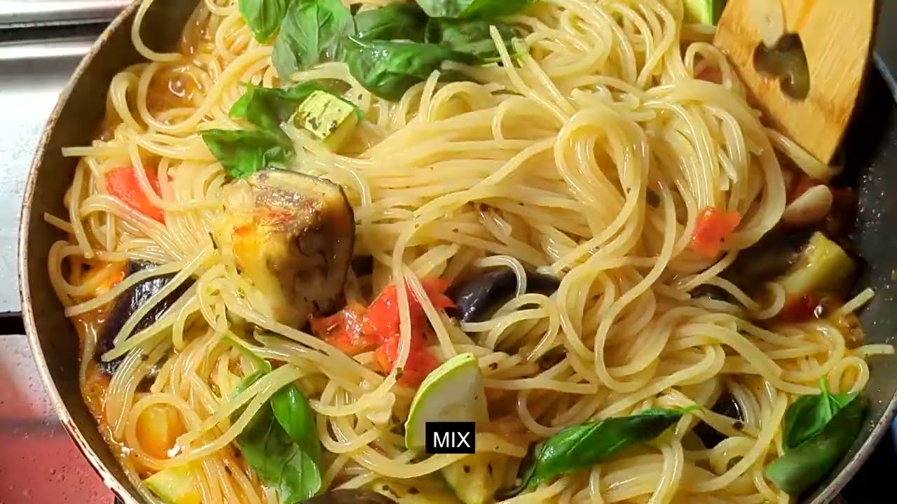 Špagete sa povrćem-spaghetti with eggplant