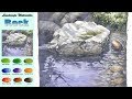 Rock - Landscape watercolor (sketch & coloring, Arches rough)NAMIL ART