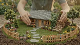 🏡Miniature Stone Cottage DIY Construction Time lapse  | Giant Hands Build a Tiny House