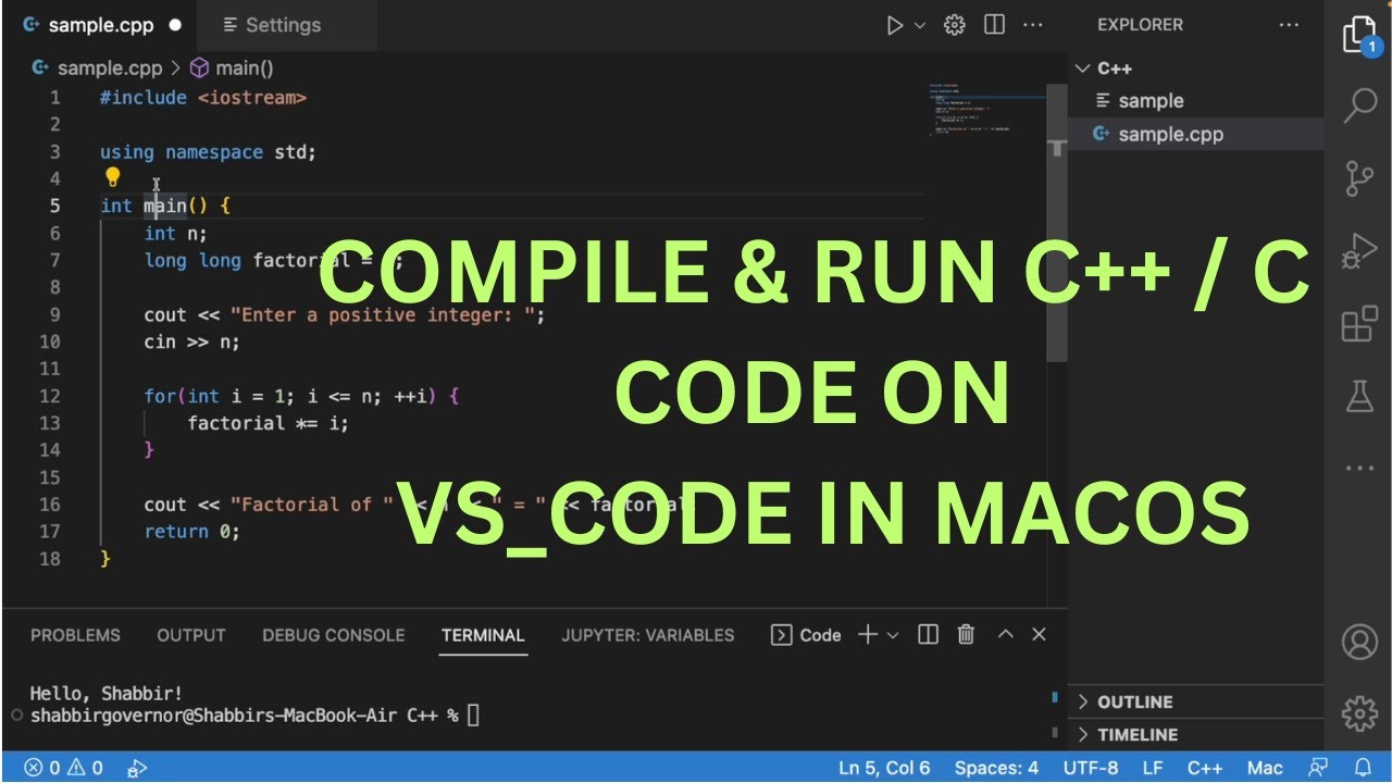 C++ programming on Visual Studio Code on MacOS tutorial - YouTube