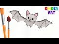 Как нарисовать летучую мышь поэтапно. Рисунки на Хэллоуин |How to draw a bat