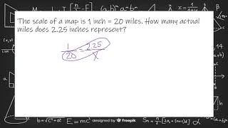 The scale of a map is 1 inch = 20 miles