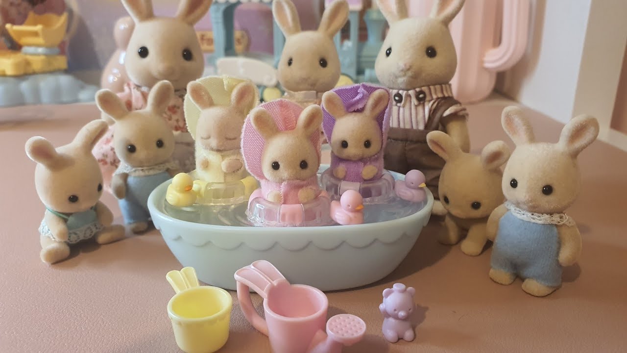 Unboxing milk rabbit triplets Sylvanian Families - YouTube