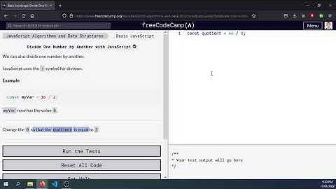 Day 14 Jan17 FreecodeCamp Divide One Decimal By Another With Javascript