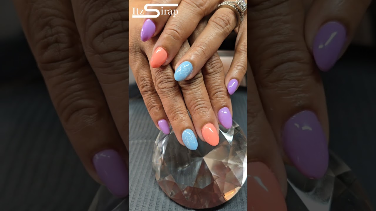 Short Pastel Almond Shaped Valentine's Day Nails | Builder Gel Overlay on Natural Nails | Itz Sirap