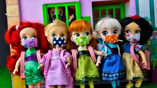 😷 BACK TO SCHOOL WITH THE NEW NORMAL! Disney Princess dolls