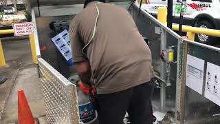 Filling up propane tanks at Uhaul