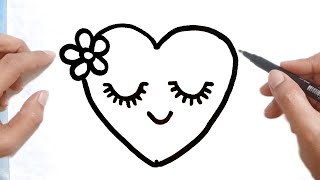 كيف ترسم قلب كيوت وسهل خطوة بخطوة / رسم سهل / تعليم الرسم للمبتدئين || Cute Heart Drawing