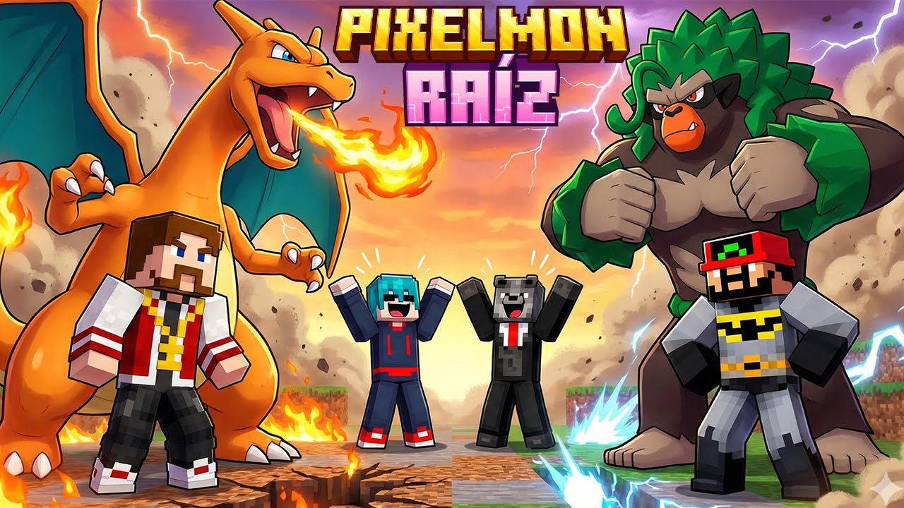 PIXELMON RAÍZ a NOVA SÉRIE de POKÉMON com MUITOS YOUTUBERS