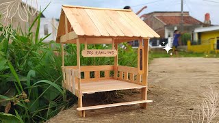 Cara Membuat Miniatur Pos Kamling Dari Stik Es Krim Kerajinan Stik Eskrim