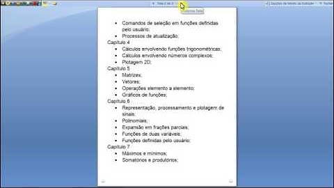 Tutorial de MATLAB - Aula 0 - Ementa do curso